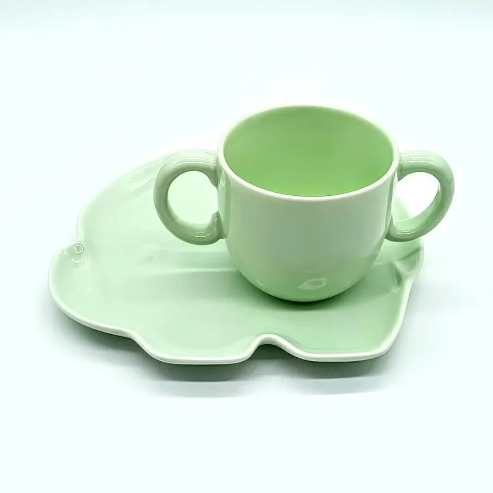 Tiffany Tots Mint Green Porcelain Cup & Elephant Snack Plate